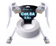 ExtraLink Kat.6A U/FTP 0.5m 1Gbps Patchcord LAN miedź skrętka kątowy - 1543687 - zdjęcie 1
